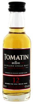 Tomatin 12 years old single malt miniatuur 0,05L 43%