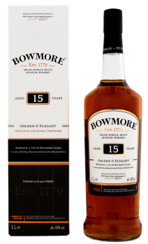Bowmore 15 years old Golden & Elegant Malt Whisky 1 liter 43%