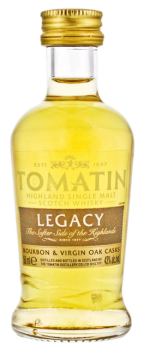 Tomatin Legacy Highland single malt Scotch whisky miniatuur 0,05L 43%