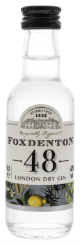 F Foxdenton 48 London Dry handcrafted gin miniatuur 0,05L 48%