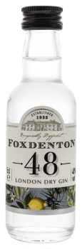 Foxdenton 48 London Dry handcrafted gin miniatuur 0,05L 48%