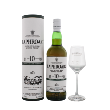 Laphroaig 10 years old Malt Whisky + glas 0,7L 40%