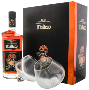 Malteco 25 years old rum + 2 glazen 0,7L 40%