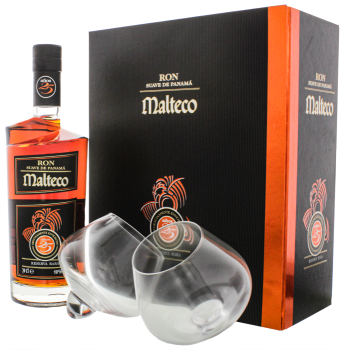 Malteco 25 years old rum reserva rara + 2 glazen 0,7L 40%