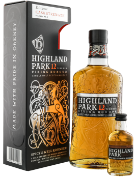 Highland Park 12 years old single malt whisky + miniatuur cask strength 0,75L 40%