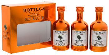 Bottega Bacur distilled dry gin giftset miniaturen 3x0,05L 40%
