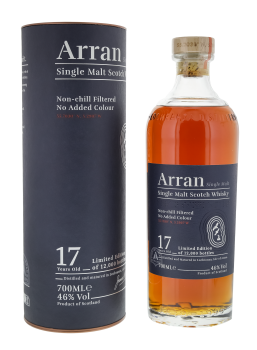 Arran 17 years old non chill filtered single malt whisky limited edition 0,7L 46%