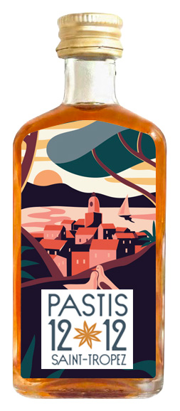 12/12 Pastis de Saint Tropez Sunset at the Golfe 0,05L 45% – Ambachtelijke Provençaalse pastis in miniatuurformaat
