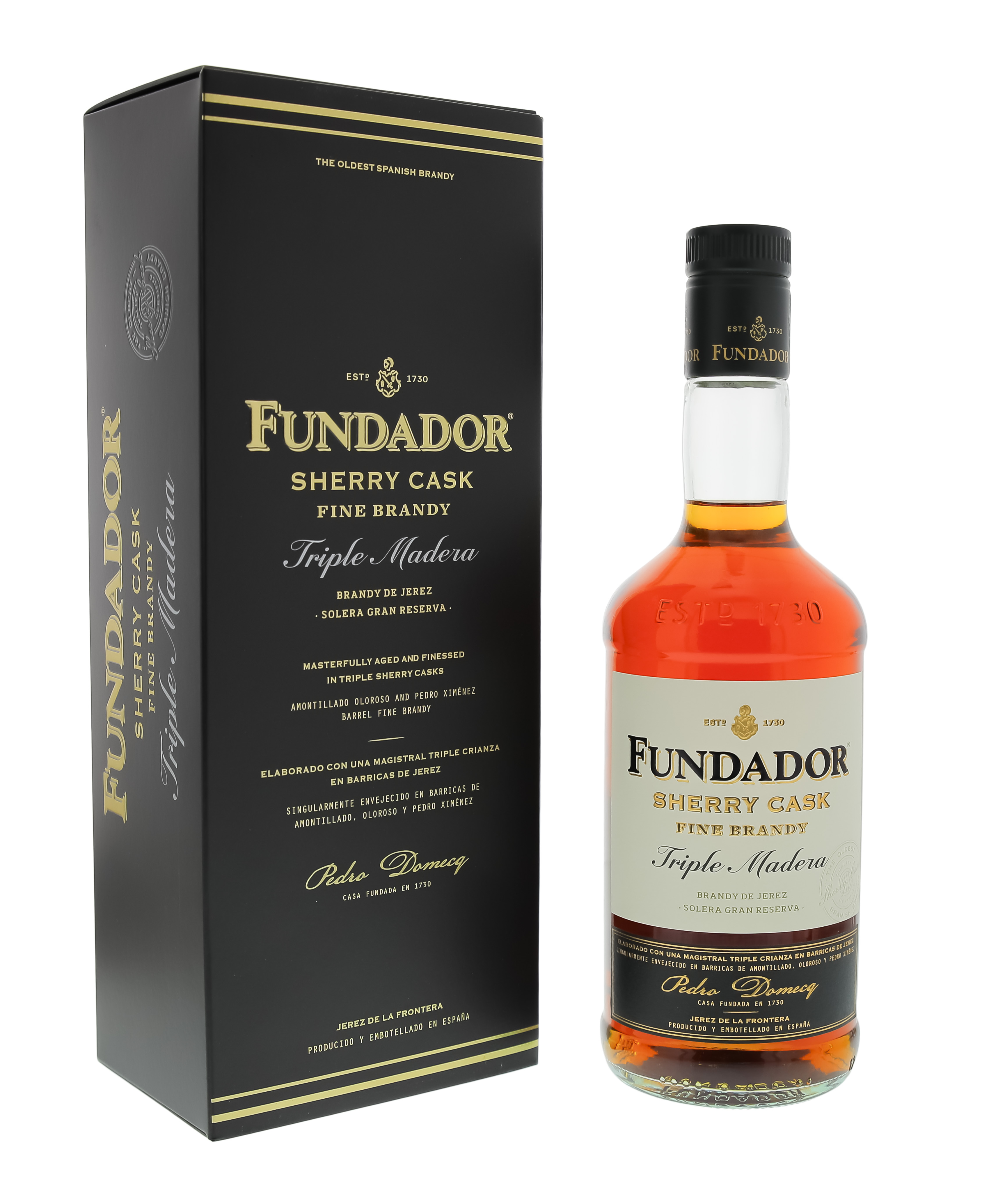 Fundador Fine Brandy Triple Madera Sherry Cask Solera Gran Reserva 0,7L 38% – Gran Reserva Brandy