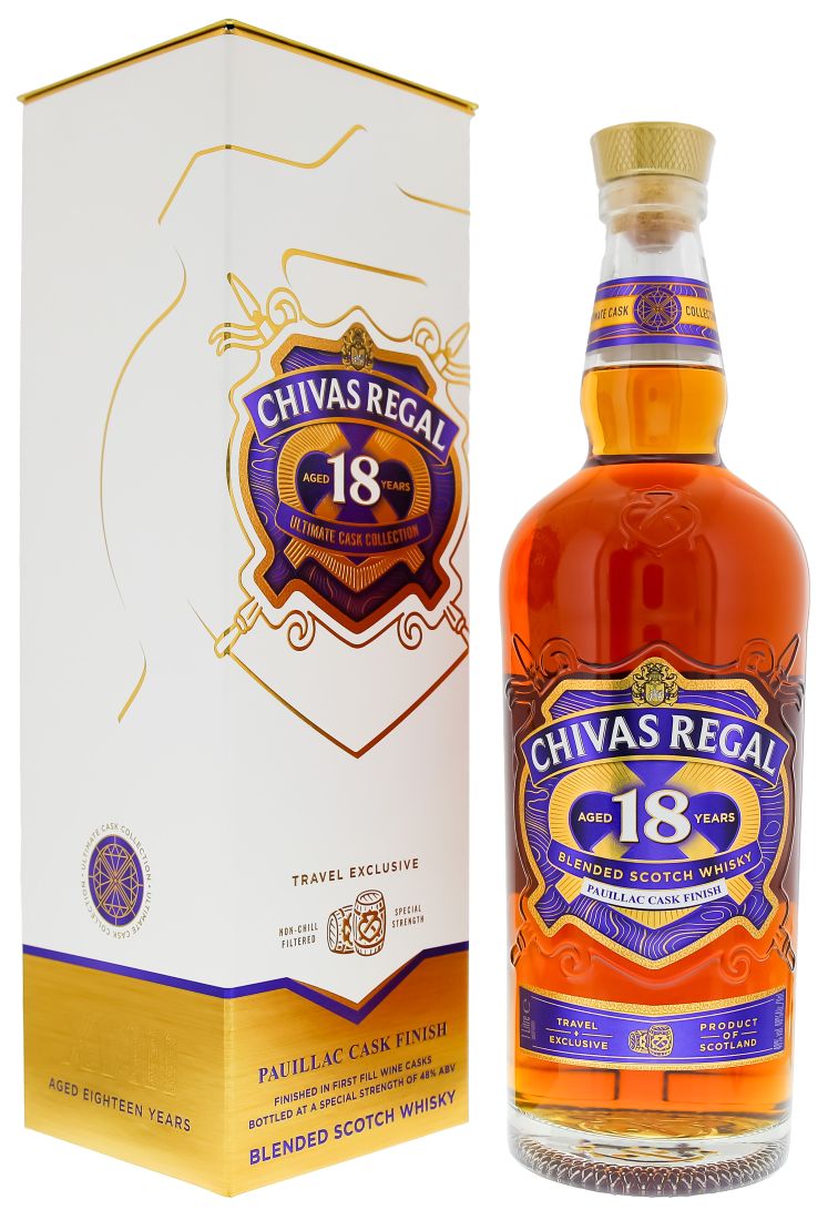 Chivas Regal 18 Years Old Ultimate Cask Collection Pauillac Cask Finish 1 Liter 48% – Luxueuze blended whisky met Bordeaux wijnvat-afwerking