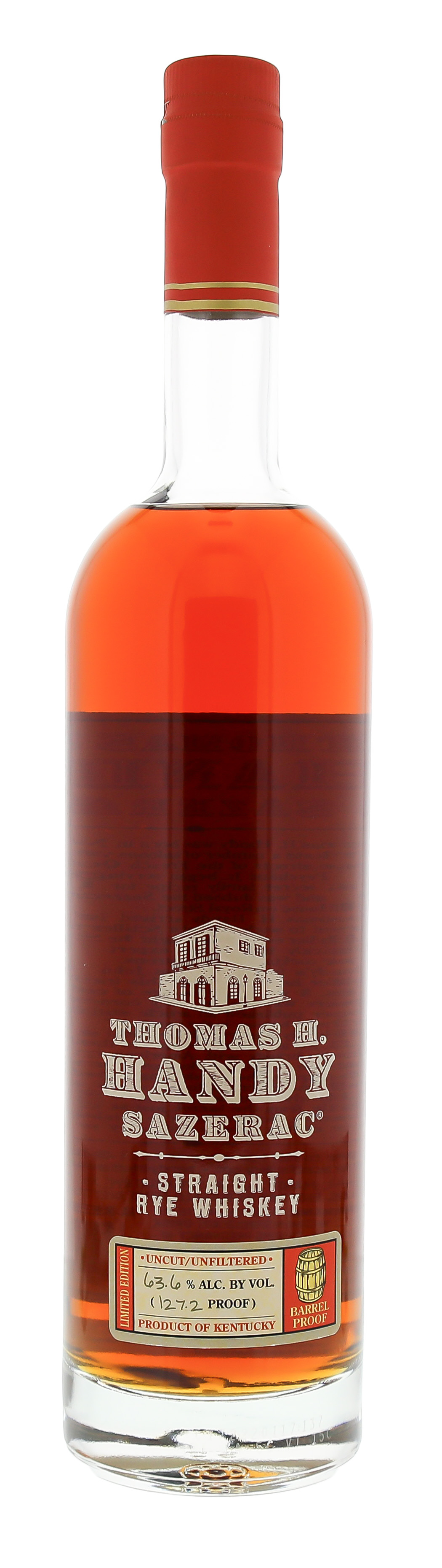 Thomas H. Handy Sazerac Barrel Proof Straight Rye Whiskey 0,75L 63,6% – Krachtige rye whiskey uit de Antique Collection