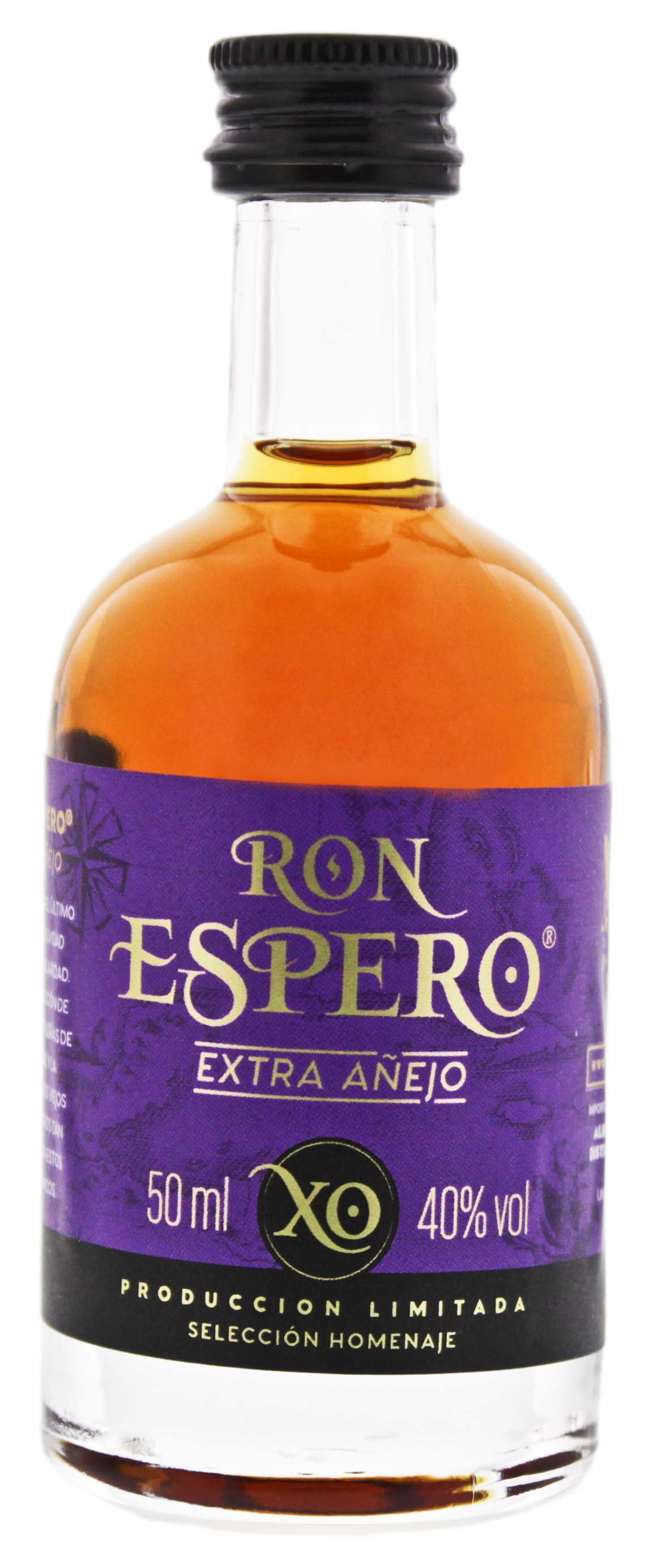 Espero Extra Añejo XO miniatuur 0,05L 40% – Caribische blend-rum via het solera-systeem