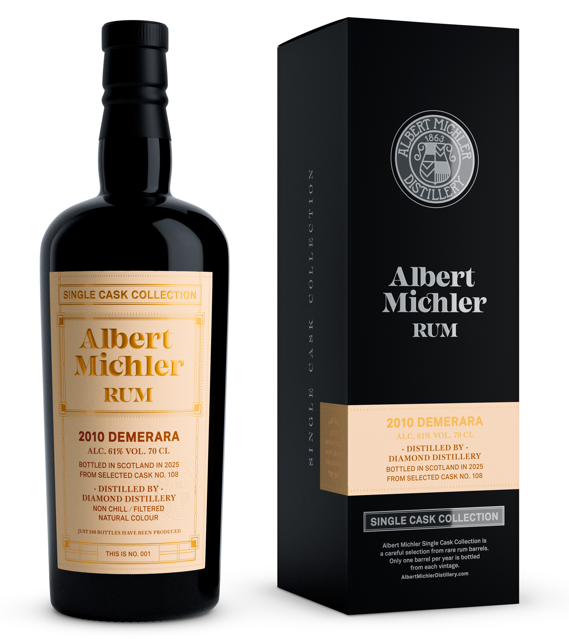 Albert Michler Single Cask Collection Rum Demerara Vintage 2010 0,7L 61% – Krachtige single cask Demerara rum uit Guyana
