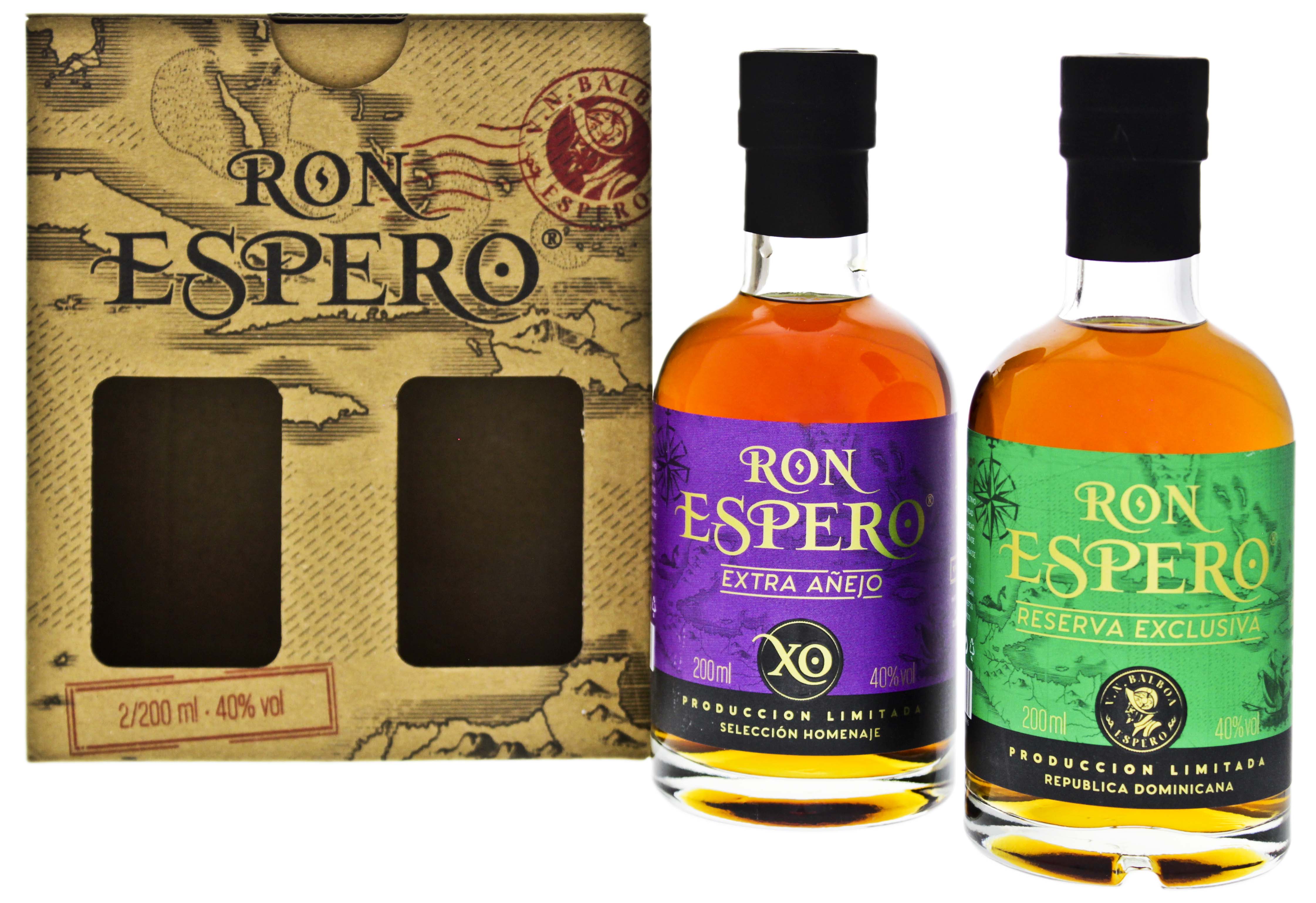 Espero Extra Añejo XO Rum Giftset 2x0,2L 40% – Reserva Exclusiva & XO Rum