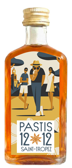12/12 Pastis de Saint Tropez Petanque 0,05L 45% – Ambachtelijke Provençaalse pastis in miniatuurformaat